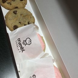 Milk chocolate chip cookies and sugar cookies