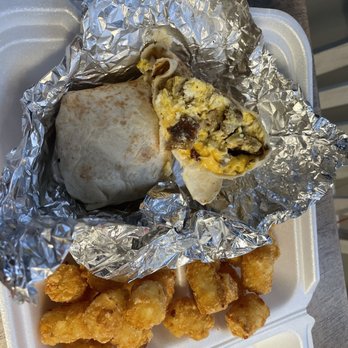 ValerEats - Sausage, Egg and Cheese with tater tots - Food Trucks Near Me - Richmond, Virginia