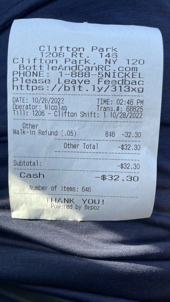 BOTTLE & CAN RETRIEVAL CENTER CLIFTON PARK 1208 NY146, Clifton