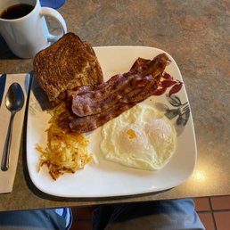 The classic bacon & eggs. Yummy!