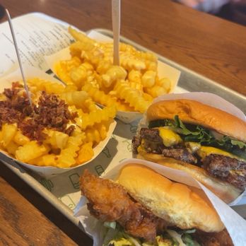 Shake Shack Chesterfield - Chicken Double  ShackBurger Cheese Fries Bacon Cheese Fries - Burgers Near Me - Chesterfield, Missouri