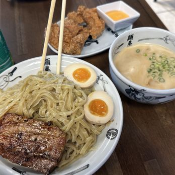 Menya Muso - ORIGINAL TSUKEMEN, AJITAMA (Soft Boiled Egg) CHICKEN KARAAGE - Ramen Near Me - Kirkland, Washington