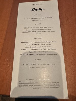 Menu photo 5 Giulia Minneapolis, MN