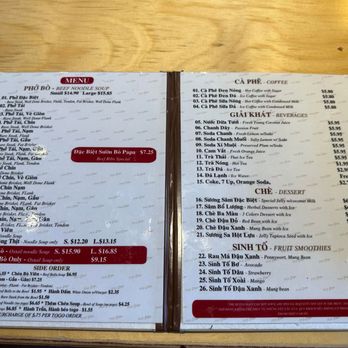 Pho Papa - Menu 7.23 - Vietnamese Near Me - San Jose, California