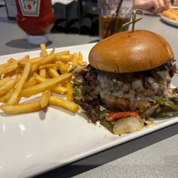 GameTime - Philly cheesesteak burger