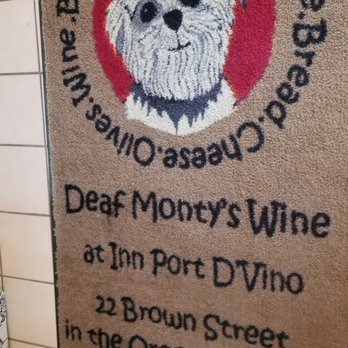 Deaf Monty's Wine - a dog on a sign - Beer, Wine & Spirits Near Me - Dayton, Ohio