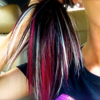Glamourax - after.  pink, auburn red, dark brown, med brown, light blonde, and platinum blonde - Hair Salons Near Me - Burbank, California