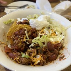 Captain's Quarters - Loaded chips with chili.
