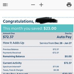 Spectrum - No mention of a promotional discount until after mine had supposedly expired, now they make sure to include that in the bill