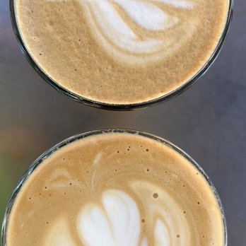Handlebar Coffee Roasters - Two large lattes - Coffee Roasteries Near Me - Santa Barbara, California