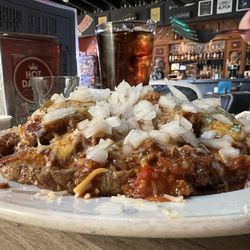 Slim's Last Chance - Chili Cheese Fries with Texas Red