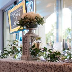 CS Events and Floral - Reflection Bay Golf Club wedding. Sweetheart table, Bohemian decor.