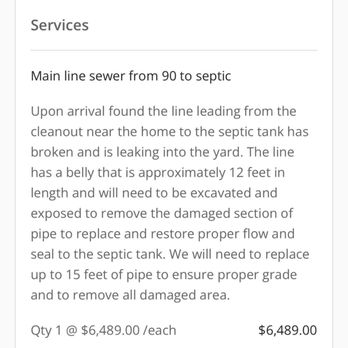 Pro Integrity Plumbing - Completely false diagnosis! Issue was a  $35 fix. Our septic system and clean out was in perfect working order - Plumbing Near Me - Apple Valley, California