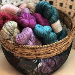 Jorstad Creek Yarn - A basket of yarn ice goodness.
