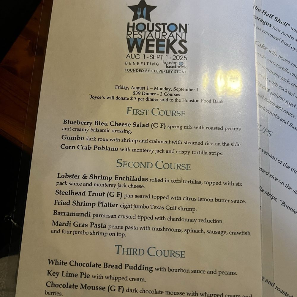 Joyce's Seafood & Steaks - Menu - Seafood Near Me - Houston, Texas Joyce's Seafood & Steaks - Menu - Seafood Near Me - Houston, Texas