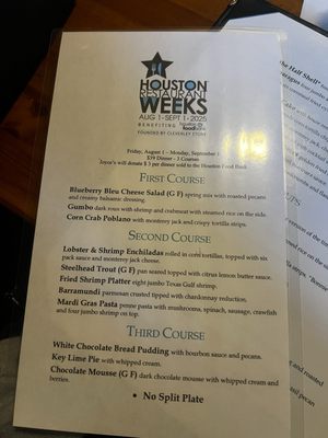 Menu photo 1 Joyce's Seafood & Steaks Houston, TX Menu photo 1 Joyce's Seafood & Steaks Houston, TX