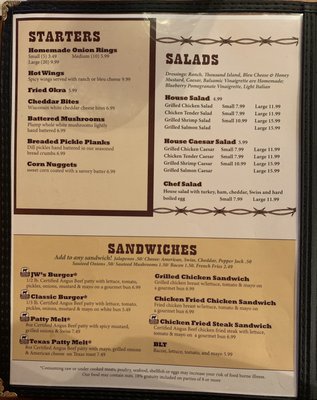Menu photo 6 JW's Steakhouse Carmine, TX