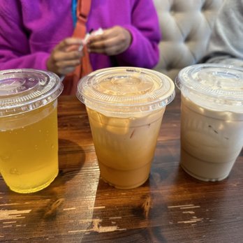 Arize Bistro - From L to R: Pineapple Mimosa, Thai Iced Tea, Thai Iced Coffee - Breakfast & Brunch Near Me - Long Beach, California Arize Bistro - From L to R: Pineapple Mimosa, Thai Iced Tea, Thai Iced Coffee - Breakfast & Brunch Near Me - Long Beach, California