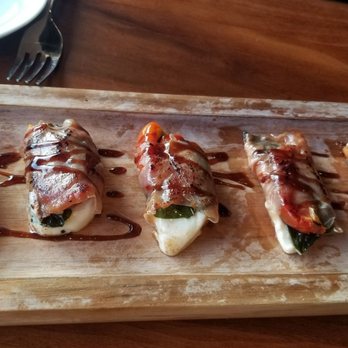 Old Brea Chop House - Best appetizer ever!! Prosciutto wrapped around mozzarella, spinach and sun dried tomatoe. Fabulous!! - Steakhouses Near Me - Brea, California Old Brea Chop House - Best appetizer ever!! Prosciutto wrapped around mozzarella, spinach and sun dried tomatoe. Fabulous!! - Steakhouses Near Me - Brea, California