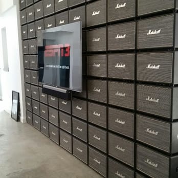 Diversified Telecommunications - This is the right side of the custom wall mounted Marshall amplifiers with wall mounted TV. - Home Theatre Installation Near Me Diversified Telecommunications - This is the right side of the custom wall mounted Marshall amplifiers with wall mounted TV. - Home Theatre Installation Near Me