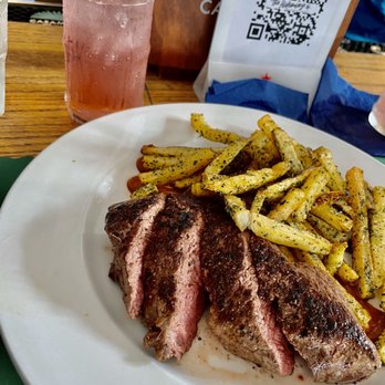 Hideaway Restaurant - Steak fritessssss and a zippy for the zippy - Seafood Near Me - Ocean Beach, New York