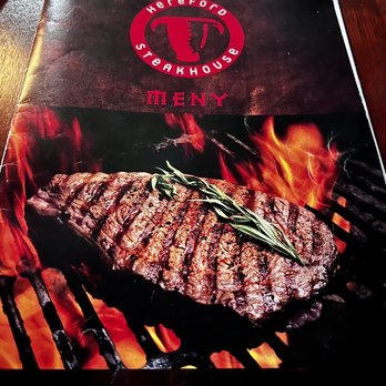 Hereford Steakhouse - The main menu is in both Norwegian and English. For some reason desserts are in just Norwegian. - Steakhouses Near Me - Oslo, 03 Hereford Steakhouse - The main menu is in both Norwegian and English. For some reason desserts are in just Norwegian. - Steakhouses Near Me - Oslo, 03