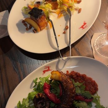 Red Stag Grill - SLOW ROASTED PORK BELLY GRILLED OCTOPUS - New American Near Me - Asheville, North Carolina