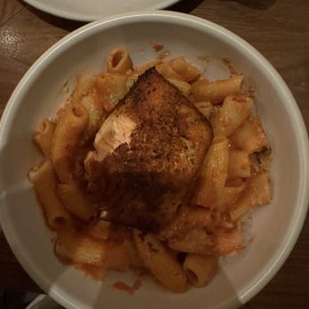 North Italia - Blackened salmon Spicy Rigatoni Vodka - Italian Near Me - Dunwoody, Georgia
