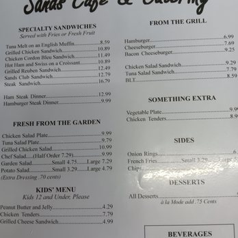 Sands Cafe & Catering - Lunch Menu - Breakfast & Brunch Near Me - Ozark, Missouri Sands Cafe & Catering - Lunch Menu - Breakfast & Brunch Near Me - Ozark, Missouri