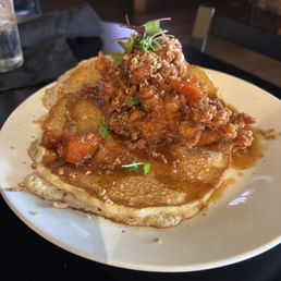 Chicken and sweet potato waffle (substituted for Pancakes) Chicken and sweet potato waffle (substituted for Pancakes)