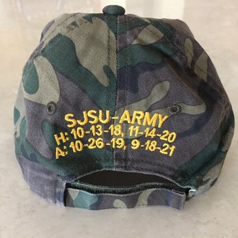 North American Embroidery - The back of our "camo" cap has the Home and Away dates of this four game series. - Embroidery & Crochet Near Me - Reno, Nevada North American Embroidery - The back of our "camo" cap has the Home and Away dates of this four game series. - Embroidery & Crochet Near Me - Reno, Nevada