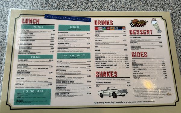 Menu photo 3 Mustang Sally's Diner Henderson, NV Menu photo 3 Mustang Sally's Diner Henderson, NV