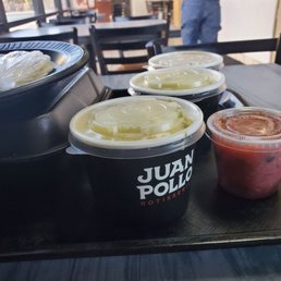 three bowls of salsa and two cups of salsa