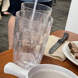 a bowl of soup and a glass of water a bowl of soup and a glass of water