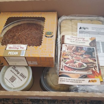 Cracker Barrel Old Country Store - Box of Turkey with all the fixings - Pecan pie and yeast rolls on top. The butter packets are included. - American Near Me - Valrico, Florida