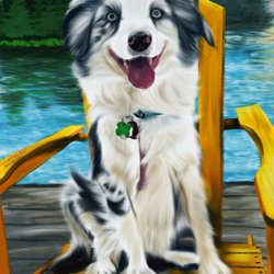 ART+ Academy - ART+ Academy. Digital Art classes. Dog in chair