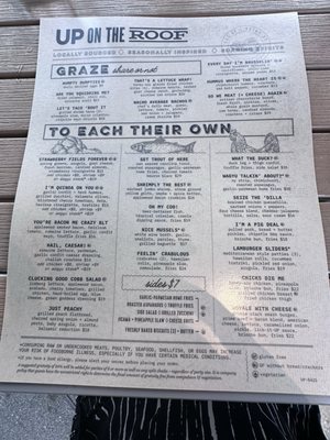 Menu photo 2 UP On The Roof Anderson, SC
