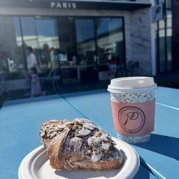 Exterior outside entrance of Parfait Paris - Almond Croissant and Americano - San Diego, California Exterior outside entrance of Parfait Paris - Almond Croissant and Americano - San Diego, California