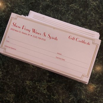 Show Pony Wines & Spirits - a gift certificate - Beer, Wine & Spirits Near Me - Valatie, New York Show Pony Wines & Spirits - a gift certificate - Beer, Wine & Spirits Near Me - Valatie, New York