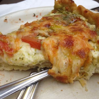 Pizzeria Due - Four Cheese & Pesto: A blend of cheeses with a pesto base, topped with fresh tomatoes. - Pizza Near Me - Chicago, Illinois