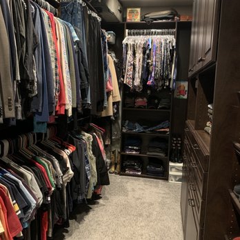 Closet Gallery - Master closet - they cut me additional rods and shelves to add more storage. - Home Organization Near Me - El Dorado Hills, California Closet Gallery - Master closet - they cut me additional rods and shelves to add more storage. - Home Organization Near Me - El Dorado Hills, California