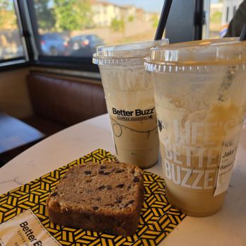 Better Buzz Coffee Placentia - Banana chocolate bread,banana pudding best drink large, and caramel vanilla best drink large. - Coffee & Tea Near Me - Placentia, California Better Buzz Coffee Placentia - Banana chocolate bread,banana pudding best drink large, and caramel vanilla best drink large. - Coffee & Tea Near Me - Placentia, California