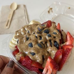 Berry açaí bowl, add almond butter