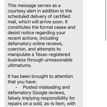 Covert Ford Lincoln - Text message I received - Car Dealers Near Me - Austin, Texas