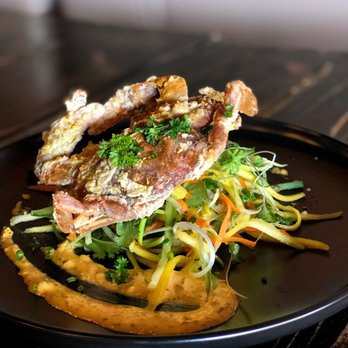 Blasteran - Maryland soft shell carb with curry remoulade and mango salad - Asian Fusion Near Me - Culver City, California Blasteran - Maryland soft shell carb with curry remoulade and mango salad - Asian Fusion Near Me - Culver City, California
