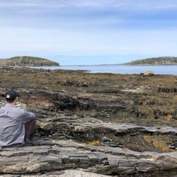 Town of Bar Harbor - Appreciating the views of the coastline from the Shore Path located by the pier of town.