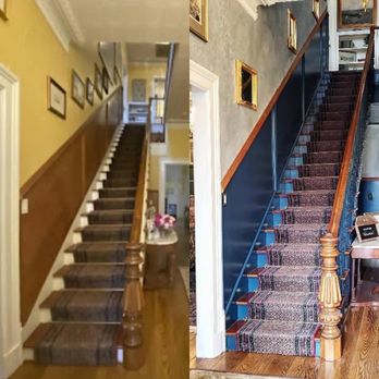 Nicholson Painting - Before and after stairway - Painters Near Me - Luray, Virginia Nicholson Painting - Before and after stairway - Painters Near Me - Luray, Virginia
