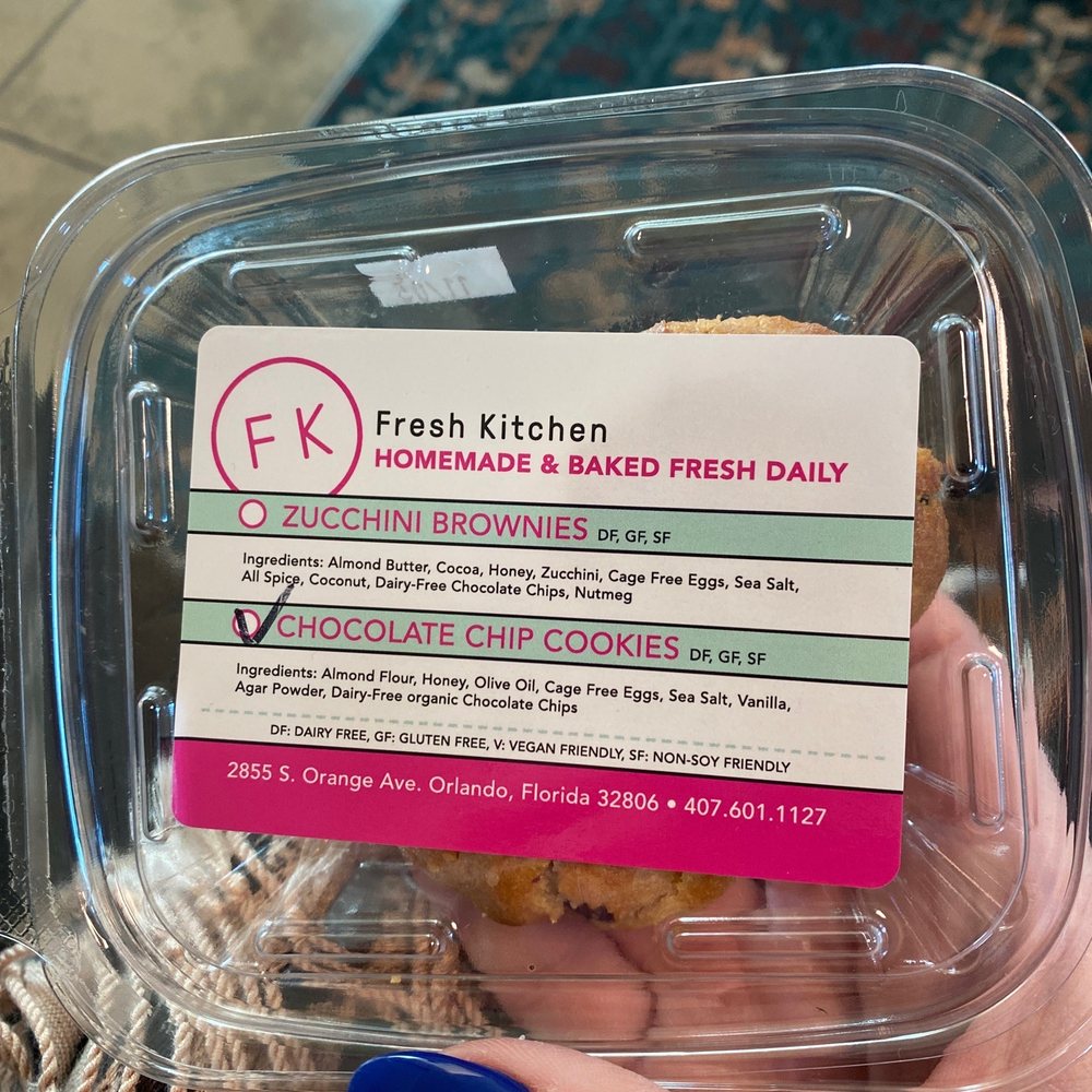Fresh Kitchen - Chocolate Chip Cookies - look at those ingredients!! - Vegetarian Near Me - Orlando, Florida Fresh Kitchen - Chocolate Chip Cookies - look at those ingredients!! - Vegetarian Near Me - Orlando, Florida