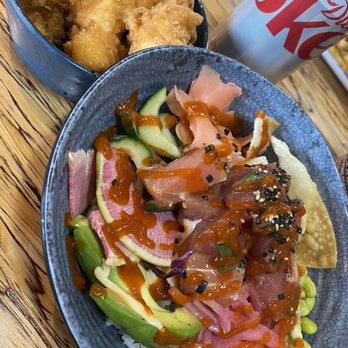 Slapfish - Poke Bowl with sriracha, Sweet & Spicy Cauliflower, Diet Coke - Seafood Near Me - Albuquerque, New Mexico Slapfish - Poke Bowl with sriracha, Sweet & Spicy Cauliflower, Diet Coke - Seafood Near Me - Albuquerque, New Mexico