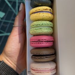 Alchemy Macarons - Our box of 6! Coffee, lemon blueberry, key lime, raspberry, dark chocolate, pink champagne